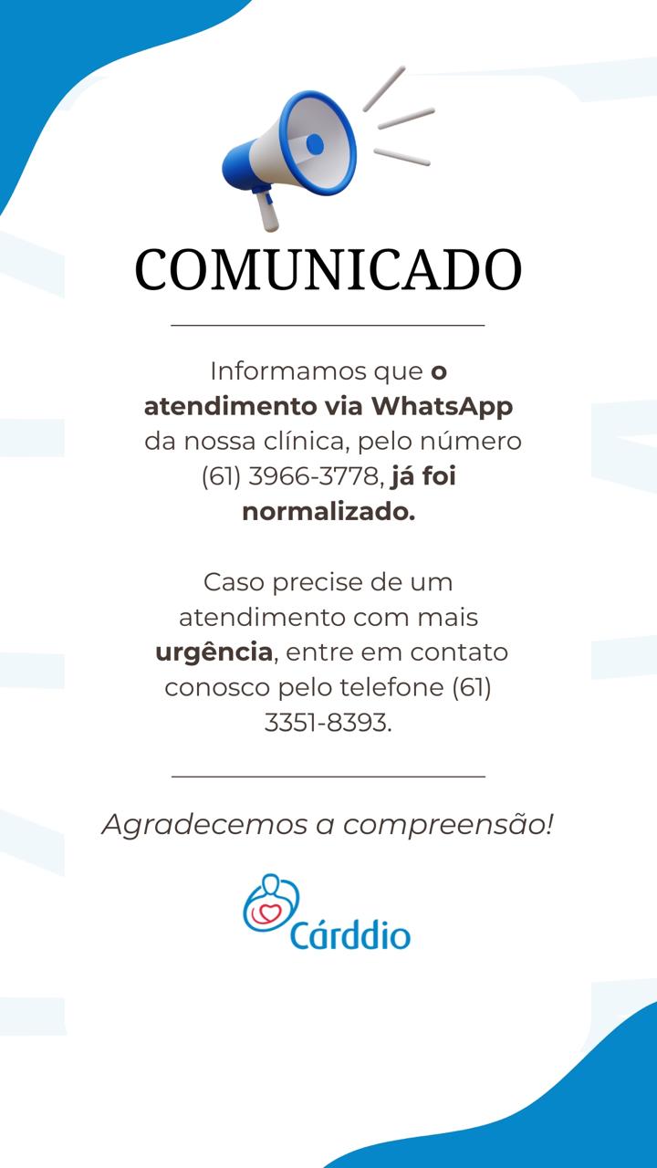 Aviso da Clínica Cárddio